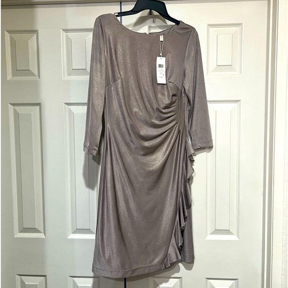 Eileen Fisher Dresses & Skirts - NEW EILEEN FISHER BATEAU NECK RUCHED ORGANIC LINEN MIDI DRESS